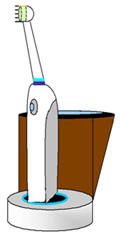 図2.充電用スタンドに電動歯ブラシを置き充電